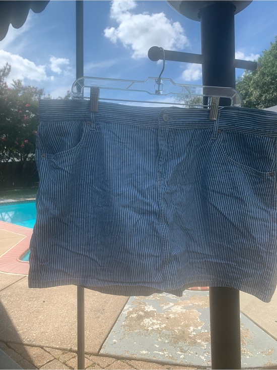 Old Navy Dresses & Skirts - Old Navy Blue and White Pinstripe Mini Jean Skirt